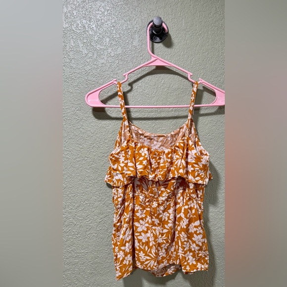 Old Navy Orange and White Floral Tank Top - Picture 4 of 4